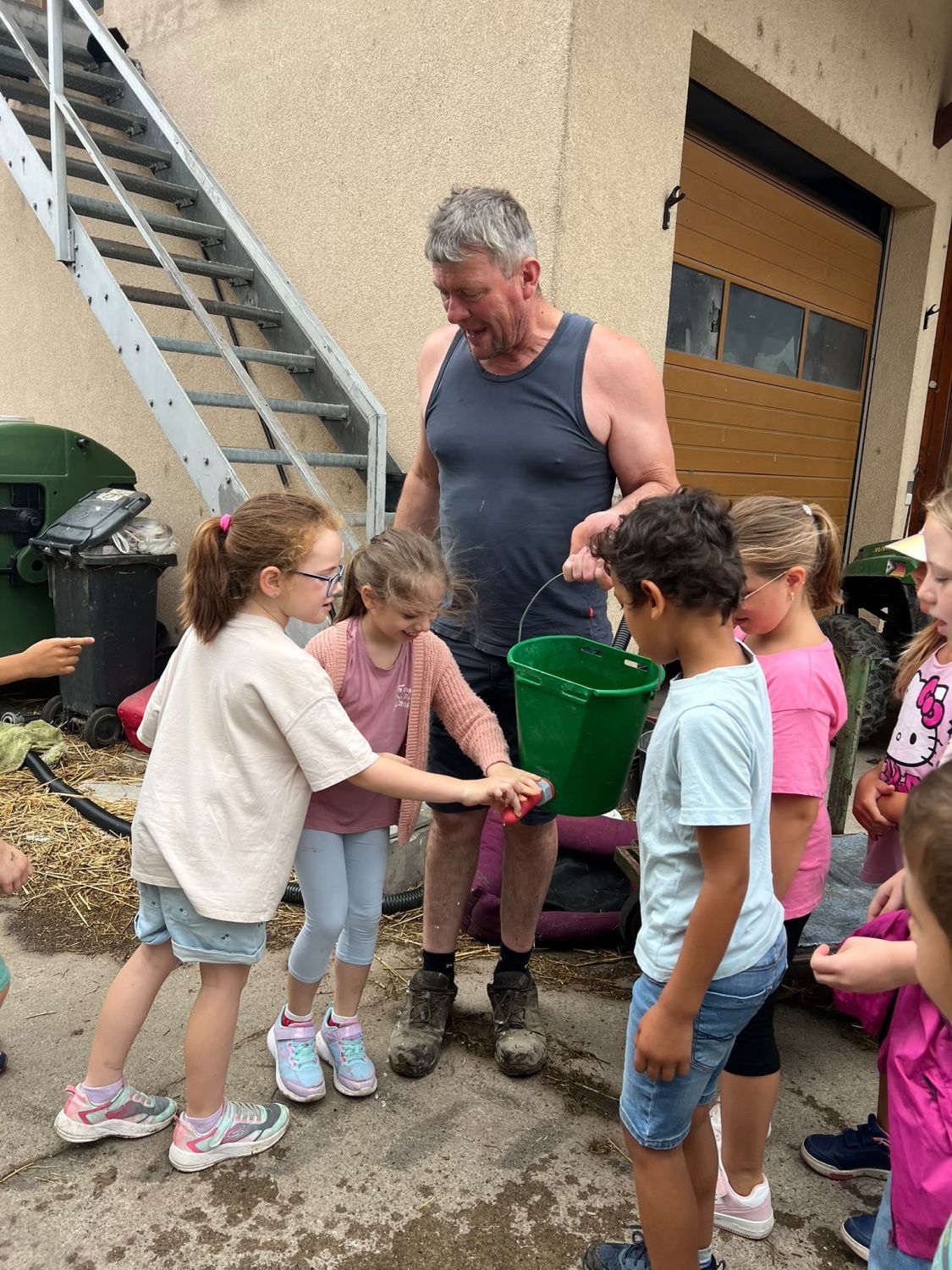Kühe, Kälbchen und große Maschinen die Klasse 1b entdeckt das Leben auf dem Bauernhof - Bild 06